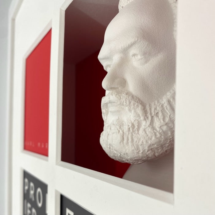 3D-Objektbild 'Karl Marx', Detailansicht Gipsbüste