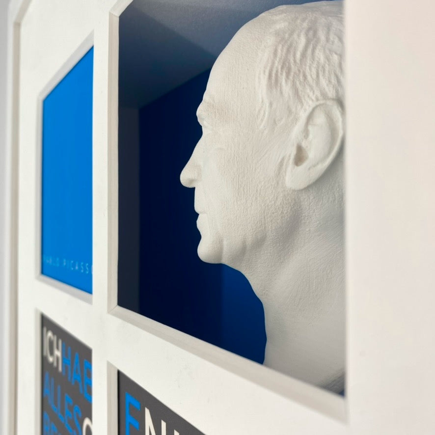 3D-Objektbild 'Pablo Picasso', Detailansicht Gipsbüste