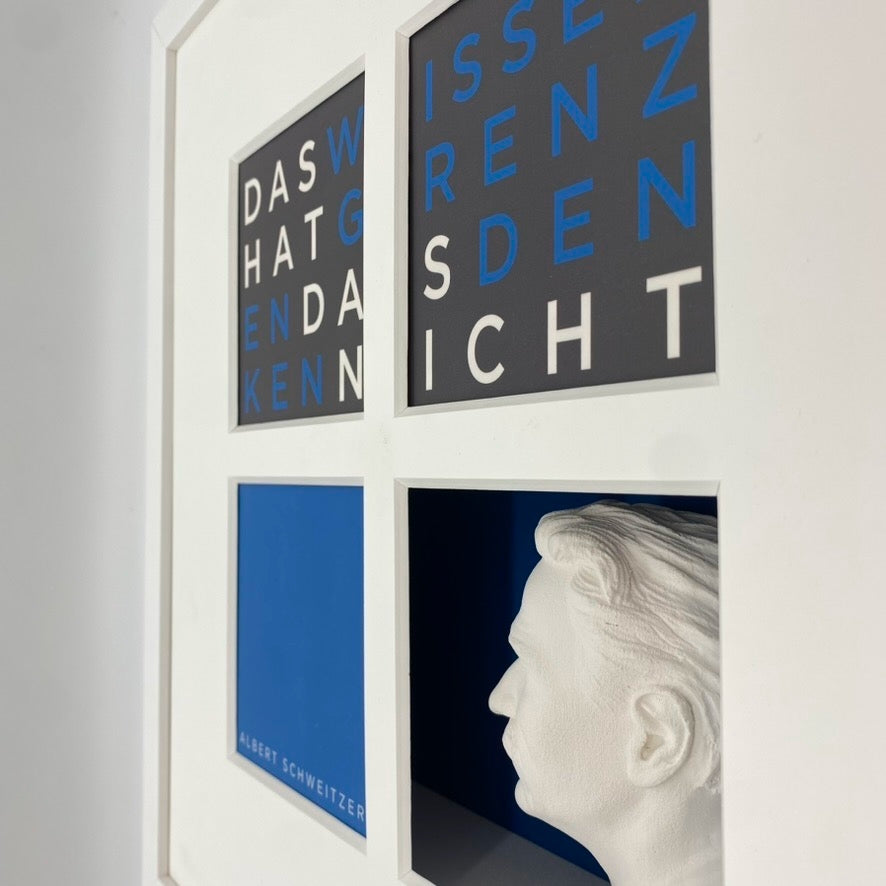 3D-Objektbild 'Albert Schweitzer', Detailansicht Gipsbüste