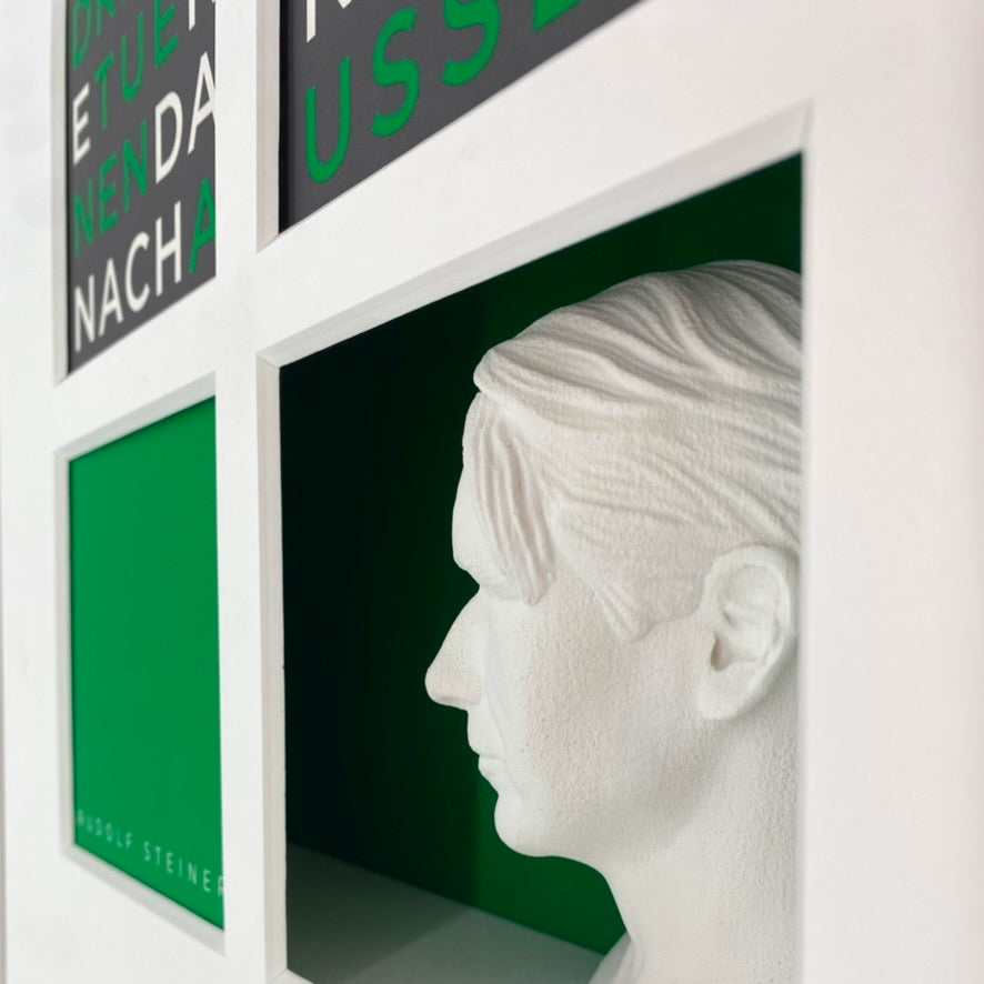3D-Objektbild 'Rudolf Steiner', Detailansicht Gipsbüste
