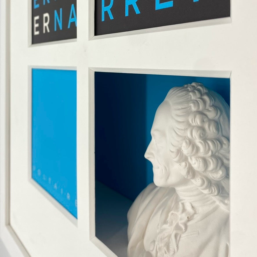 3D-Objektbild 'Voltaire', Detailansicht Gipsbüste