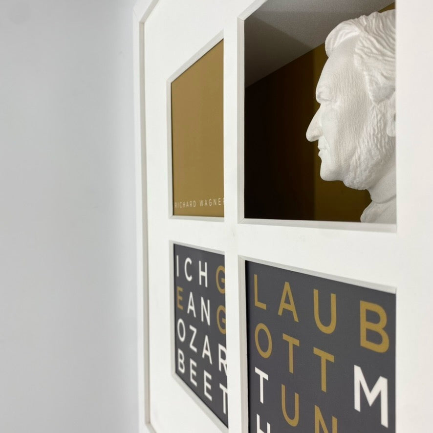 3D-Objektbild 'Richard Wagner', Detailansicht Gipsbüste