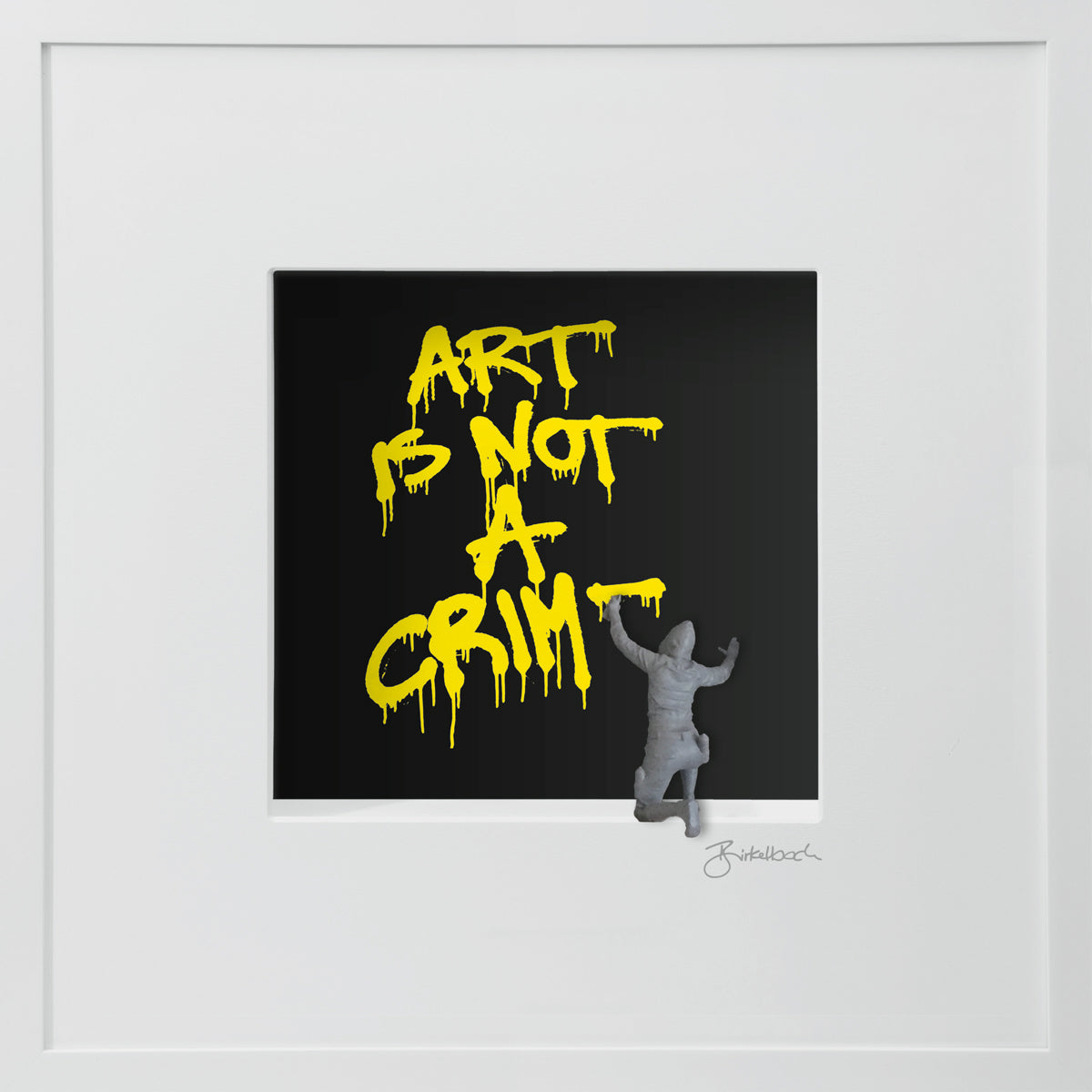 Geschenk 3D-Objektbild 'Art is Not a Crime', Rahmen Weiß