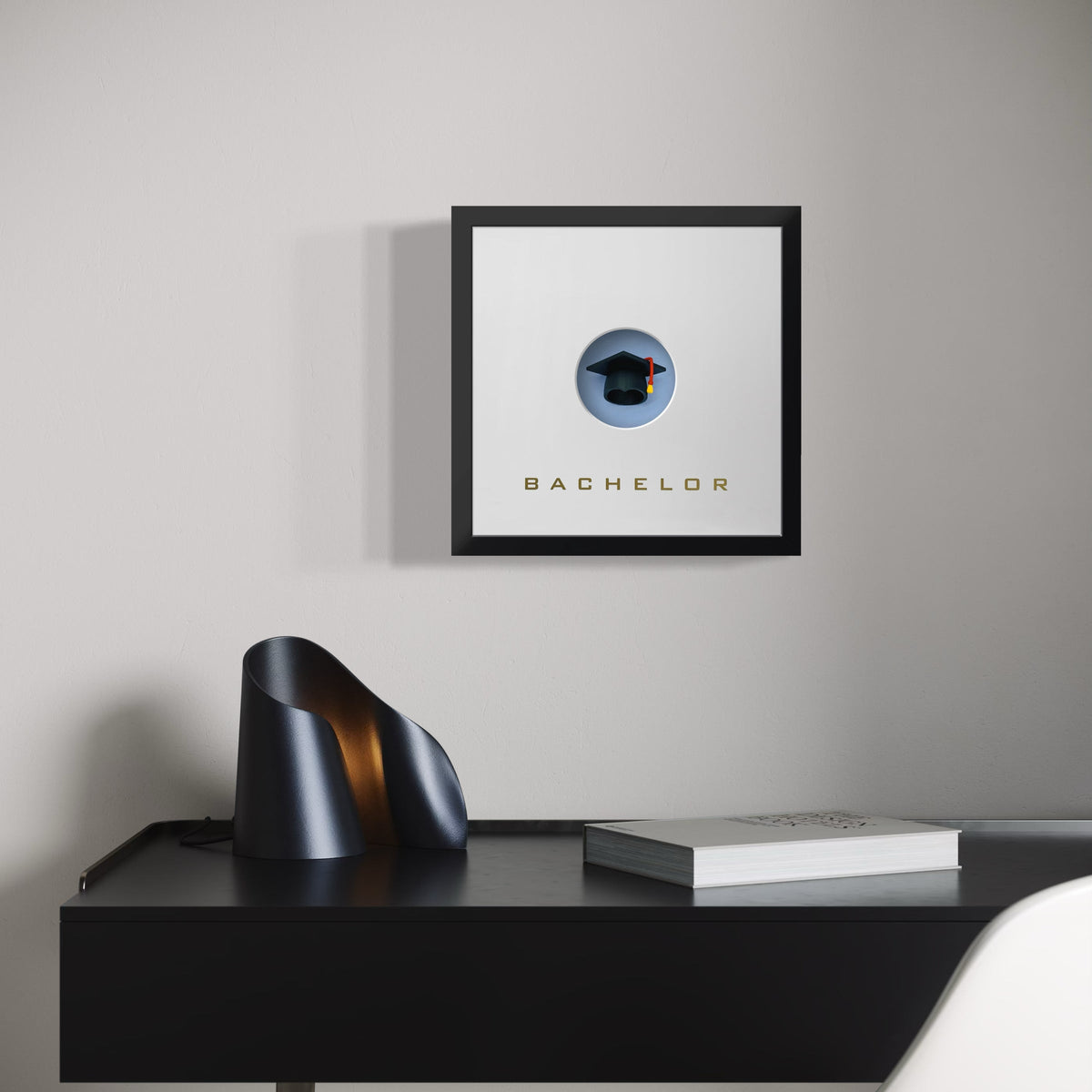 3D-Wandbild 'Bachelor-Abschluss' im Wohnraum
