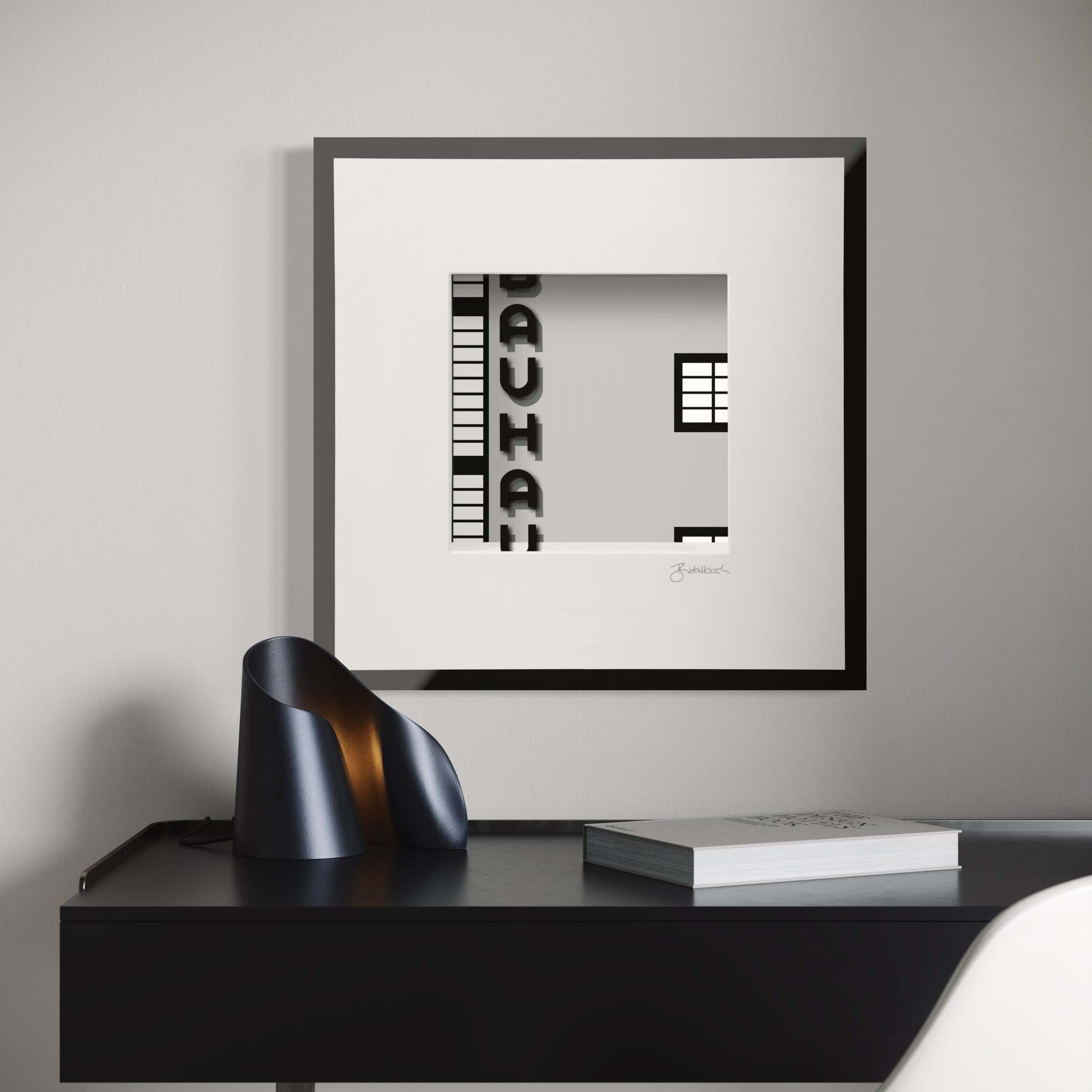 Berühmter Bauhaus-Schriftzug (3D-Bild)