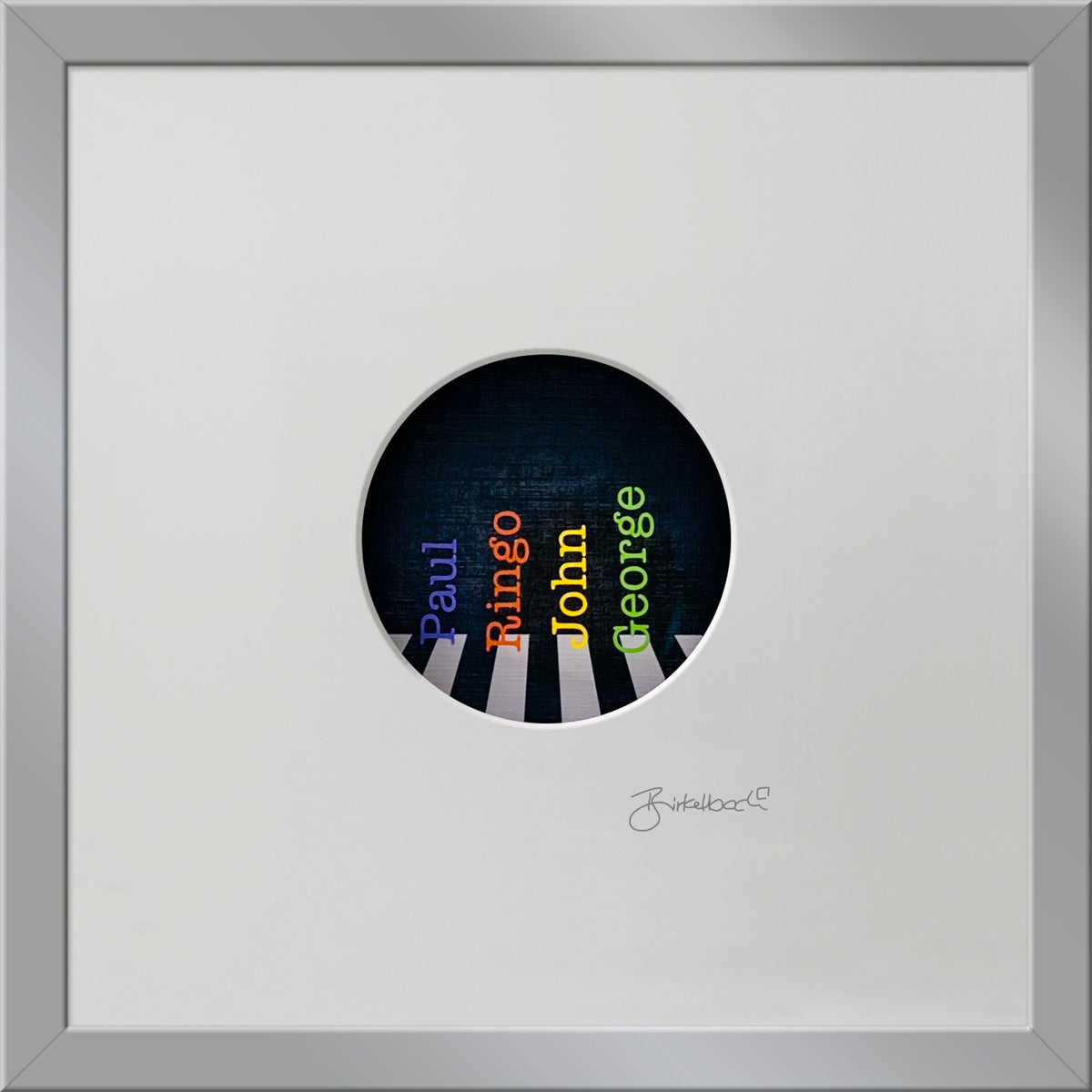 Geschenk 3D-Objektbild 'Beatles Abbey Road', Rahmen Silber