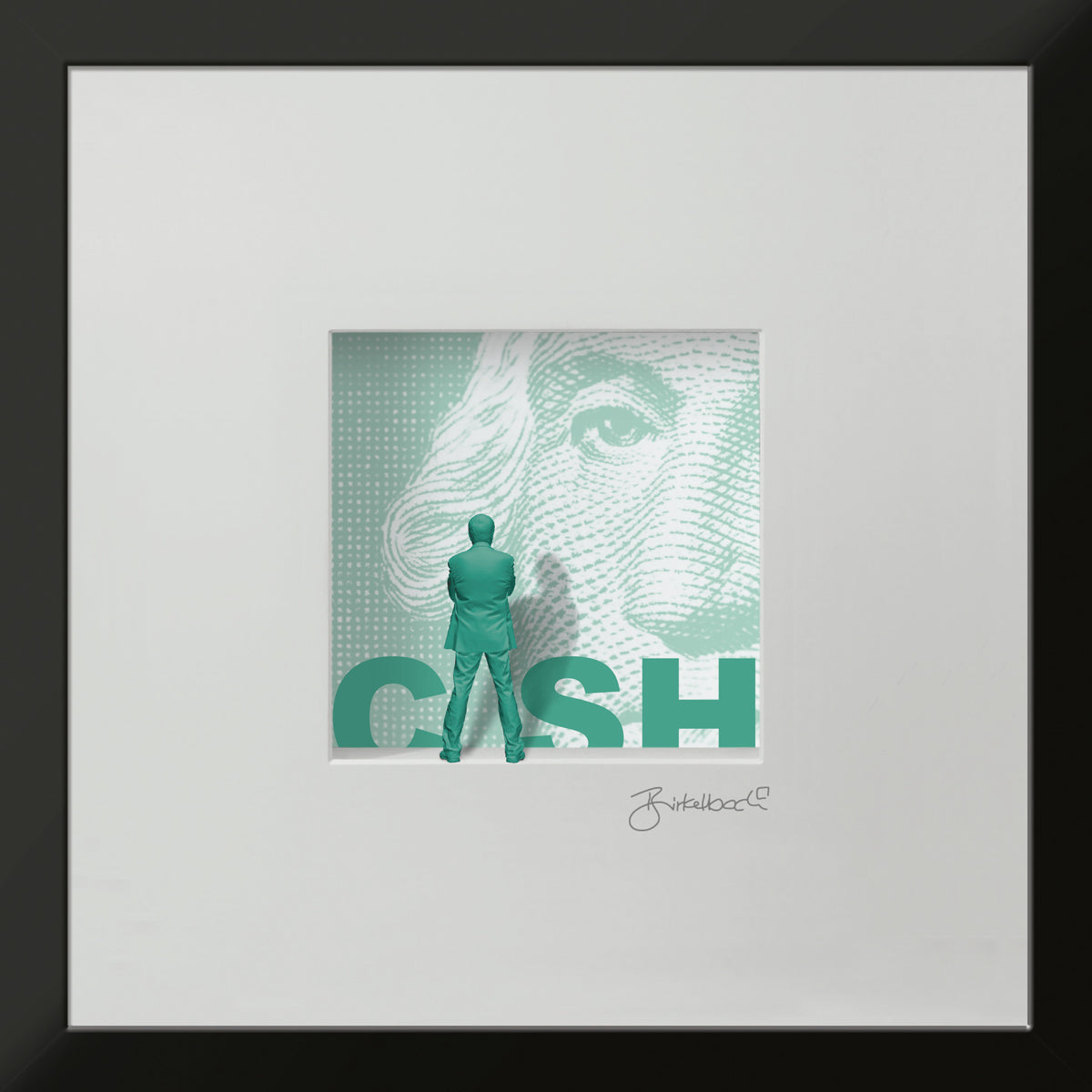 Geschenk 3D-Objektbild 'Cash', Rahmen Schwarz