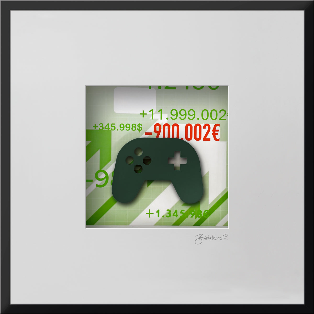 Geschenk 3D-Objektbild 'Controller's Playstation', Rahmen Schwarz