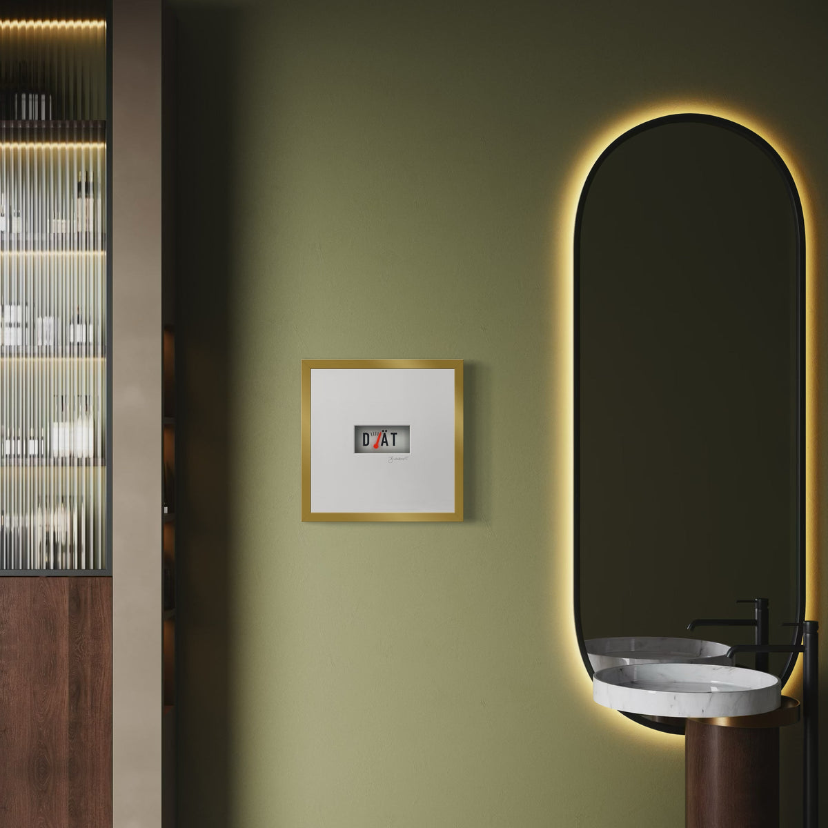 3D-Wandbild 'Make Your Body Great Again' im Wohnraum
