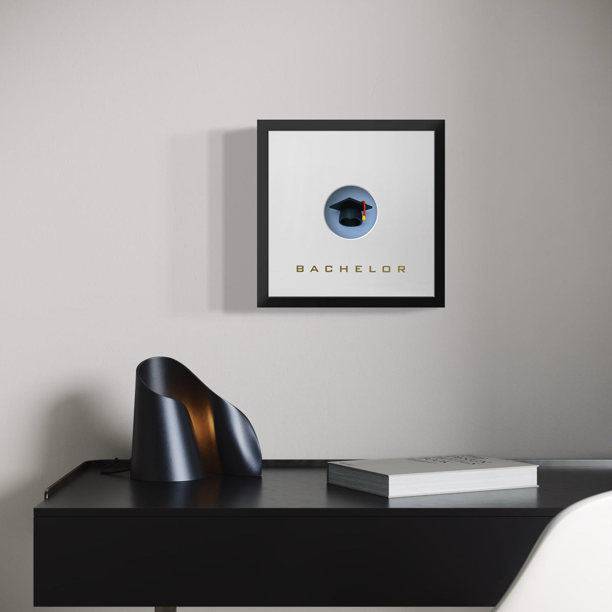 3D-Wandbild 'Promotion zum Doktor' im Wohnraum