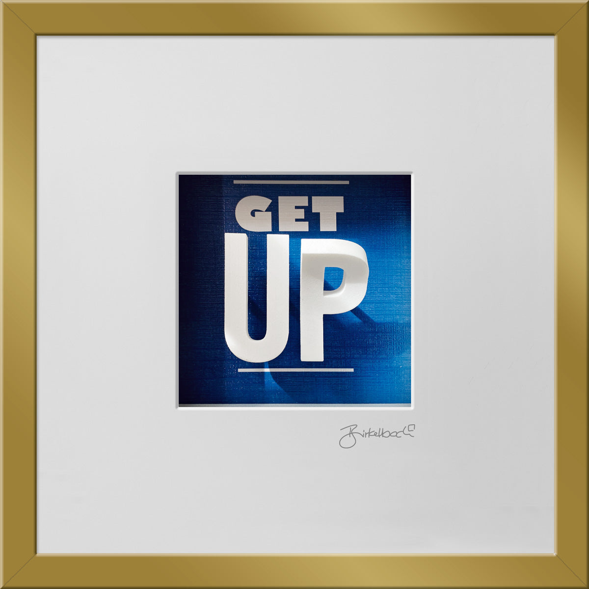 Geschenk 3D-Objektbild 'Get Up', Rahmen Gold