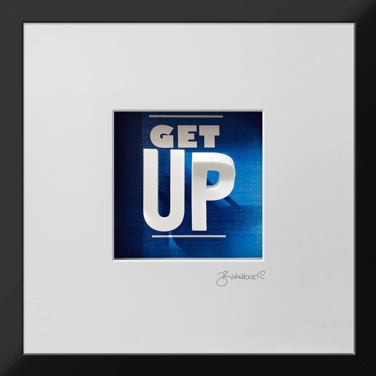 Geschenk 3D-Objektbild 'Get Up', Rahmen Schwarz