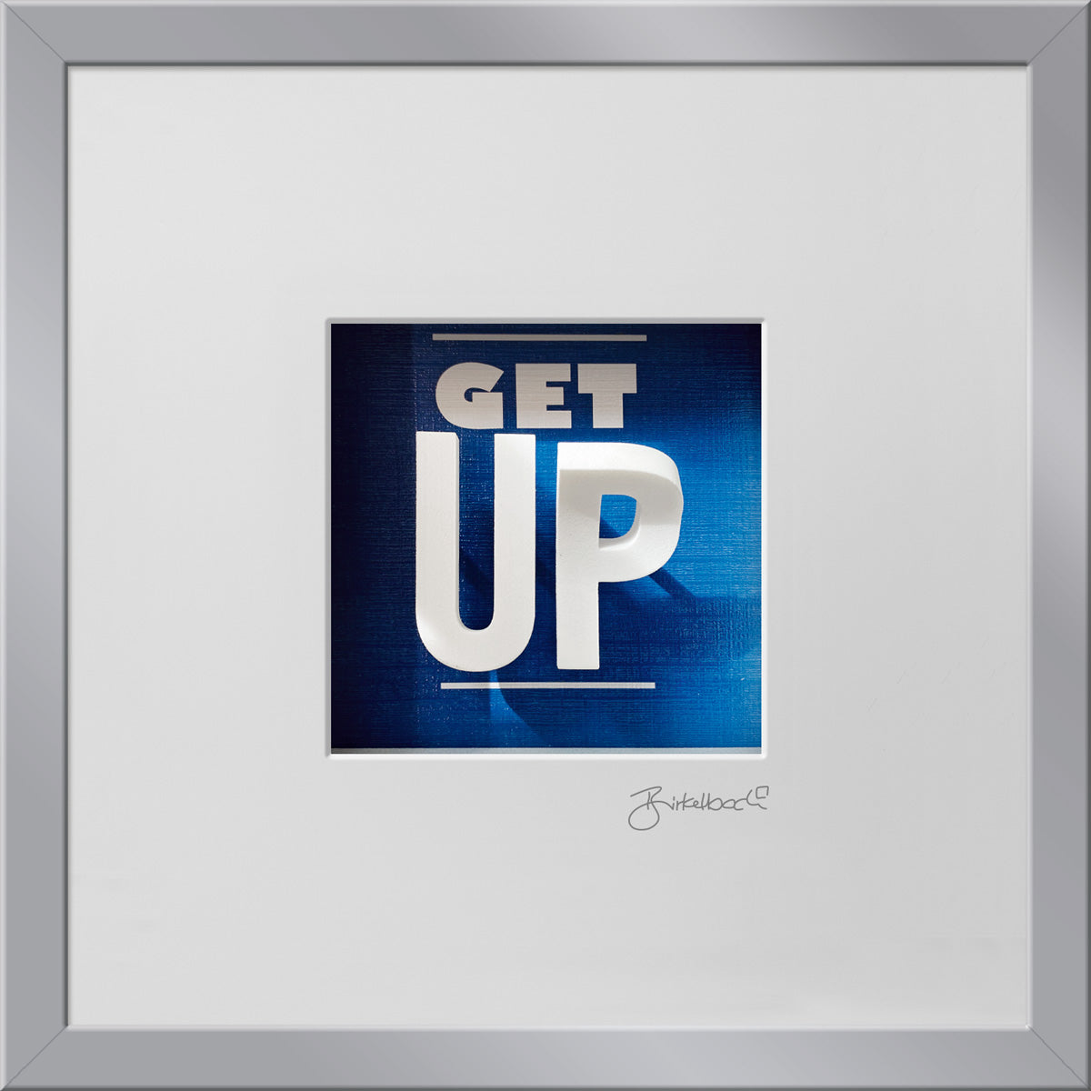 Geschenk 3D-Objektbild 'Get Up', Rahmen Silber