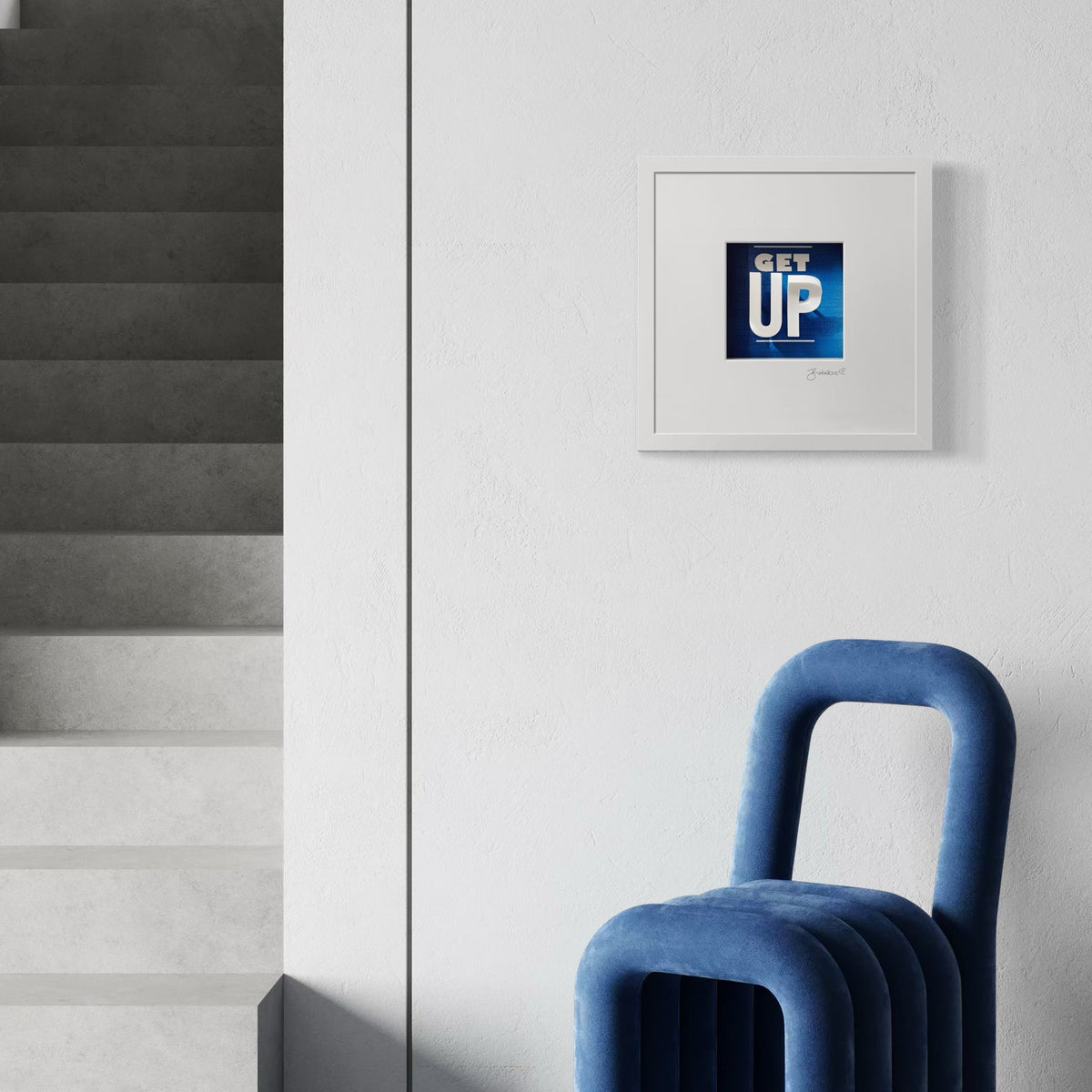 3D-Wandbild 'Get Up' im Wohnraum