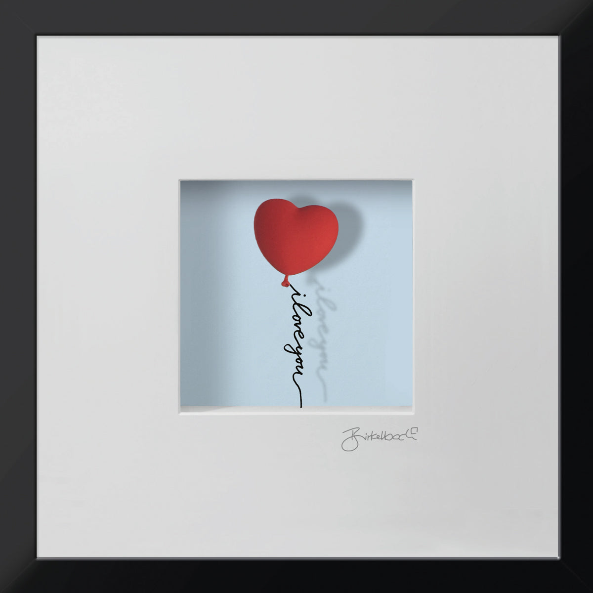 Liebesgeschenk 3D-Objektbild 'I Love You', Rahmen Schwarz
