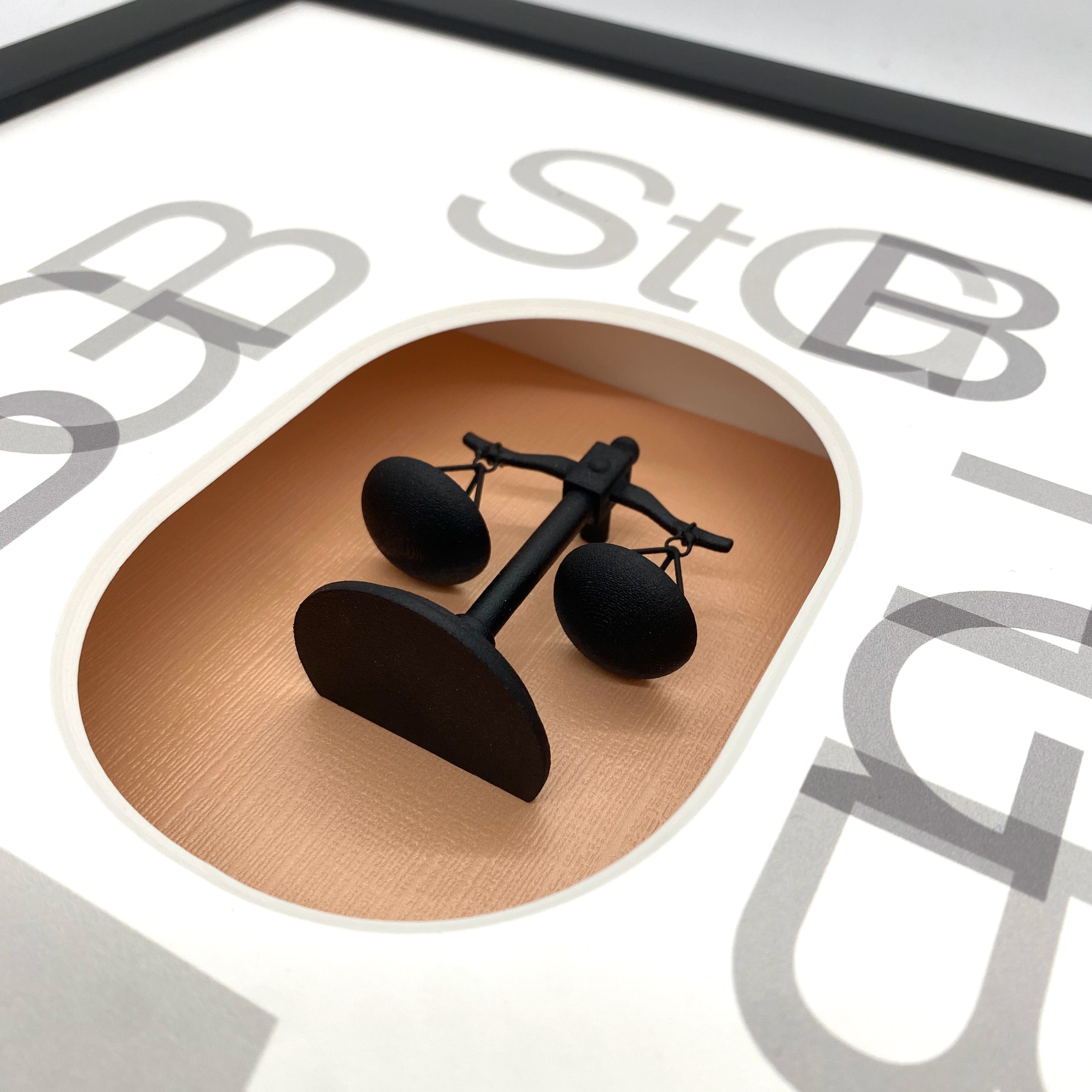 DER JURIST – 3D-Wandbild mit Justitia-Waage | Kunst für angehende Juristen, Anwälte & Richter