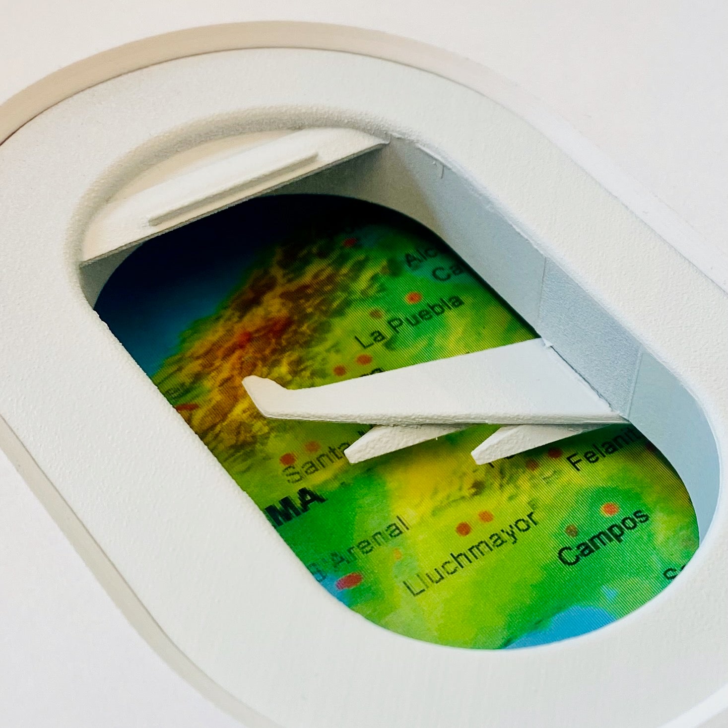 Mallorca – 3D-Wandbild – Blick aus dem Flugzeugfenster – Geschenk für Mallorca-Fans