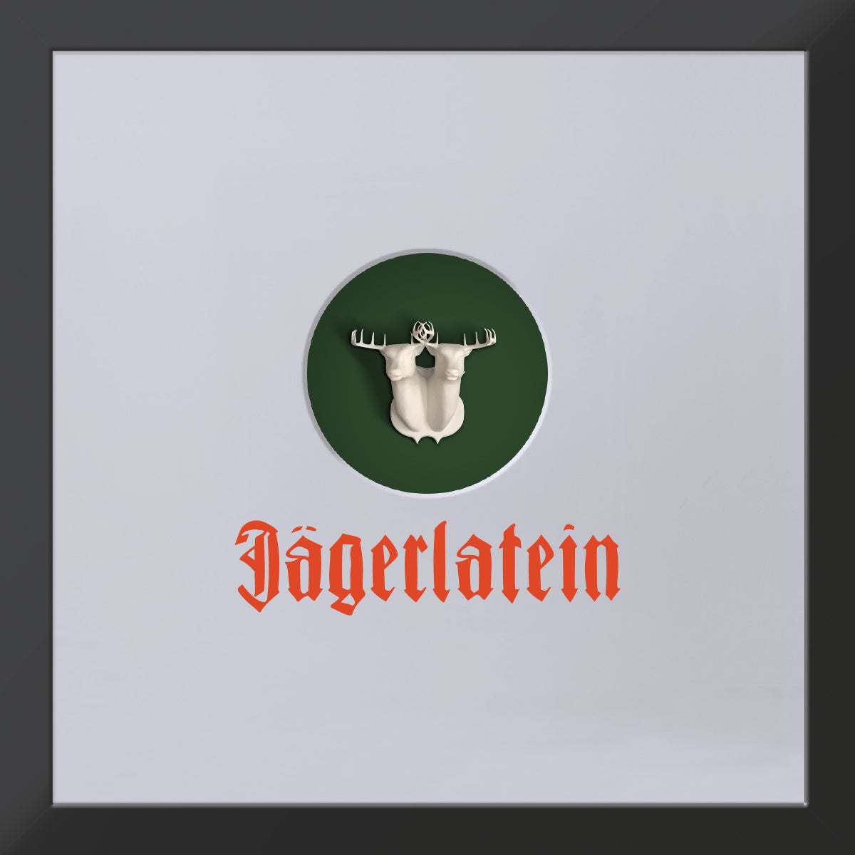 Geschenk 3D-Objektbild 'Jägerlatein', Rahmen Schwarz