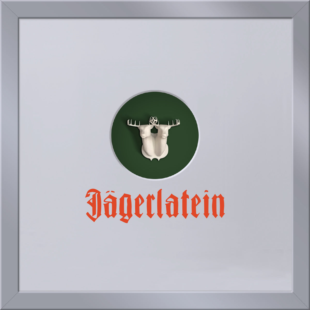 Geschenk 3D-Objektbild 'Jägerlatein', Rahmen Silber