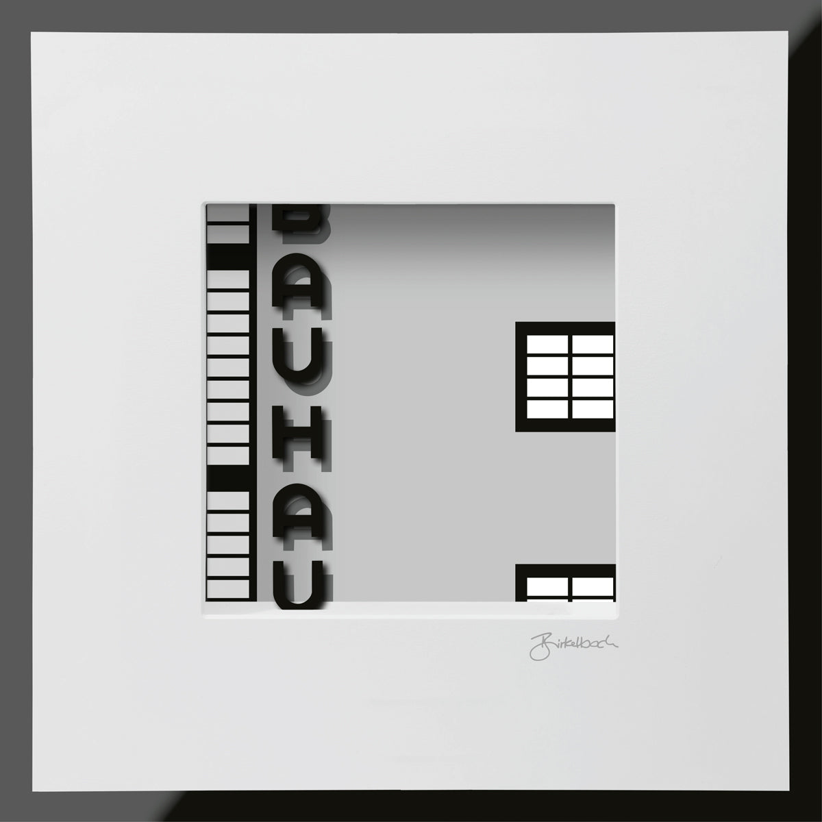 Geschenk 3D-Objektbild 'Bauhaus-Schriftzug' mit dreidimensionaler Typografie