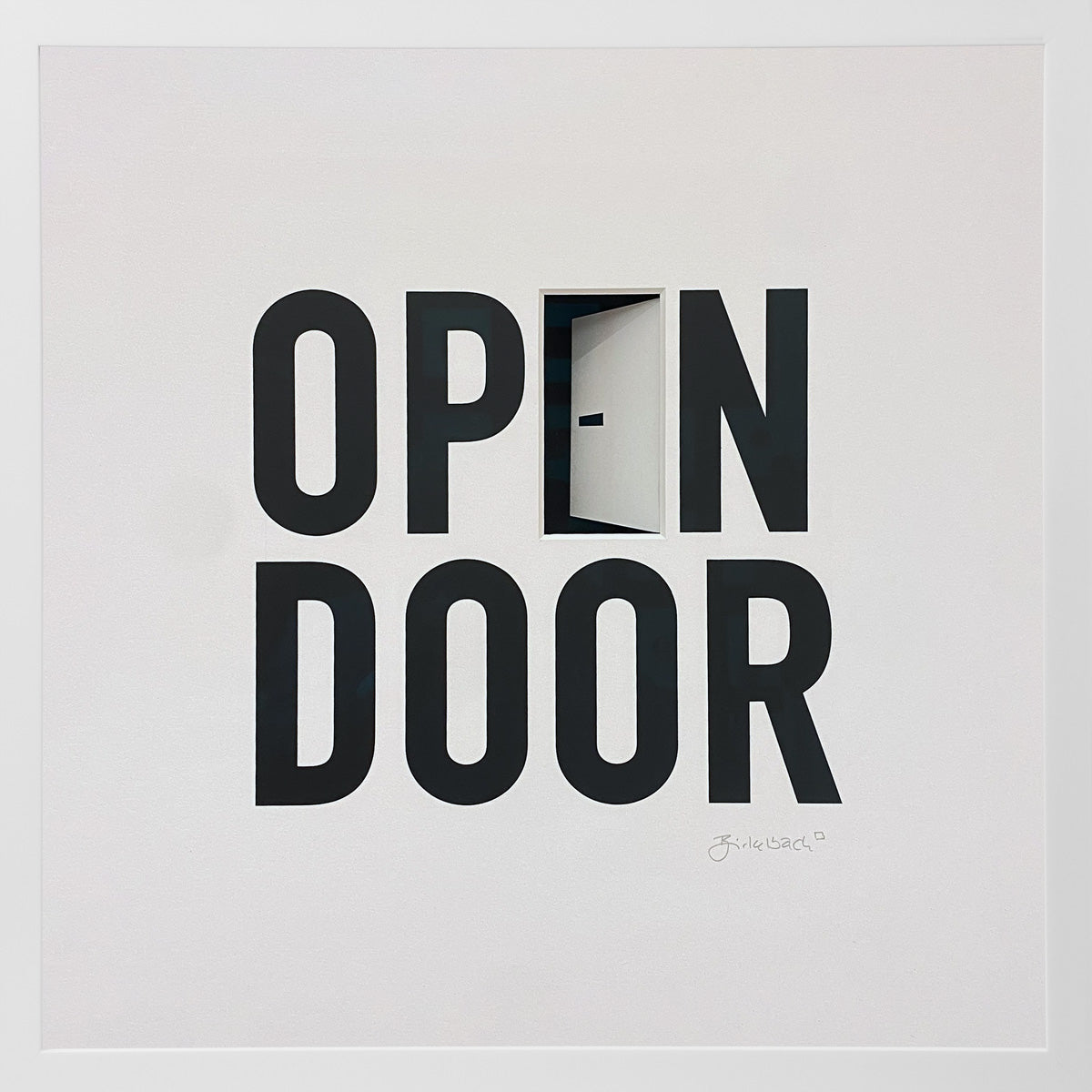 Geschenk 3D-Objektbild 'Open Door', Rahmen Weiß