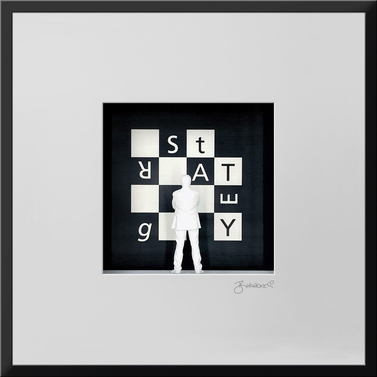 Geschenk 3D-Objektbild 'Strategy', Rahmen Schwarz