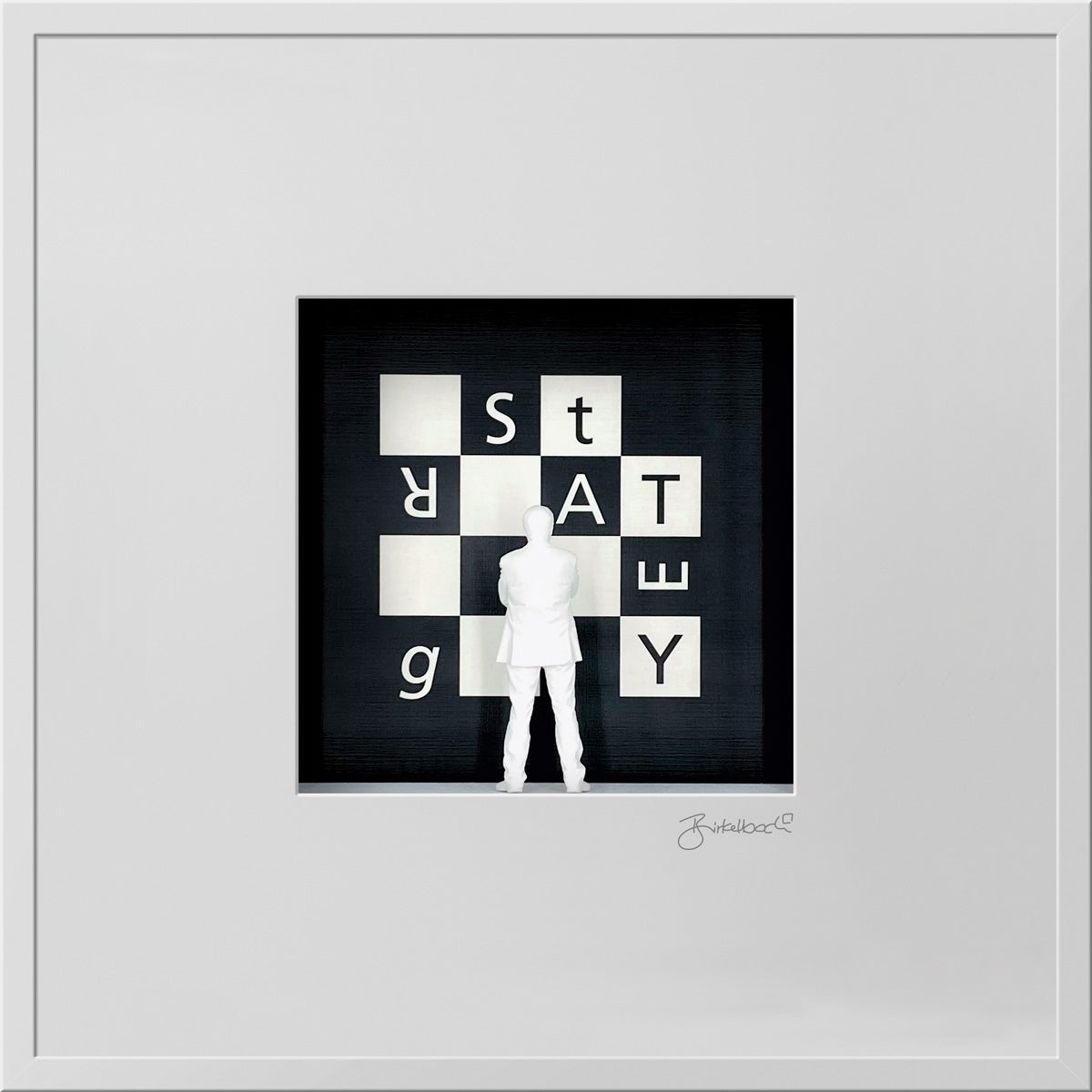 Geschenk 3D-Objektbild 'Strategy', Rahmen Weiß