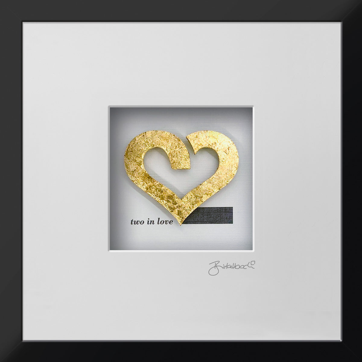 Liebesgeschenk 3D-Objektbild 'Two in Love', Rahmen Schwarz