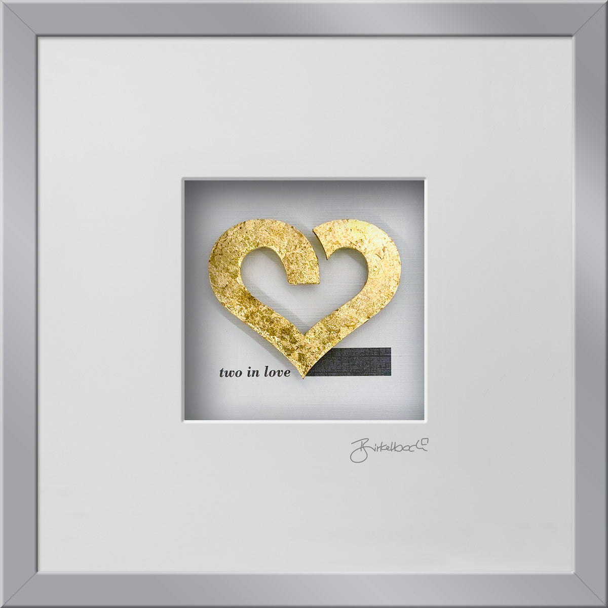Liebesgeschenk 3D-Objektbild 'Two in Love', Rahmen Silber