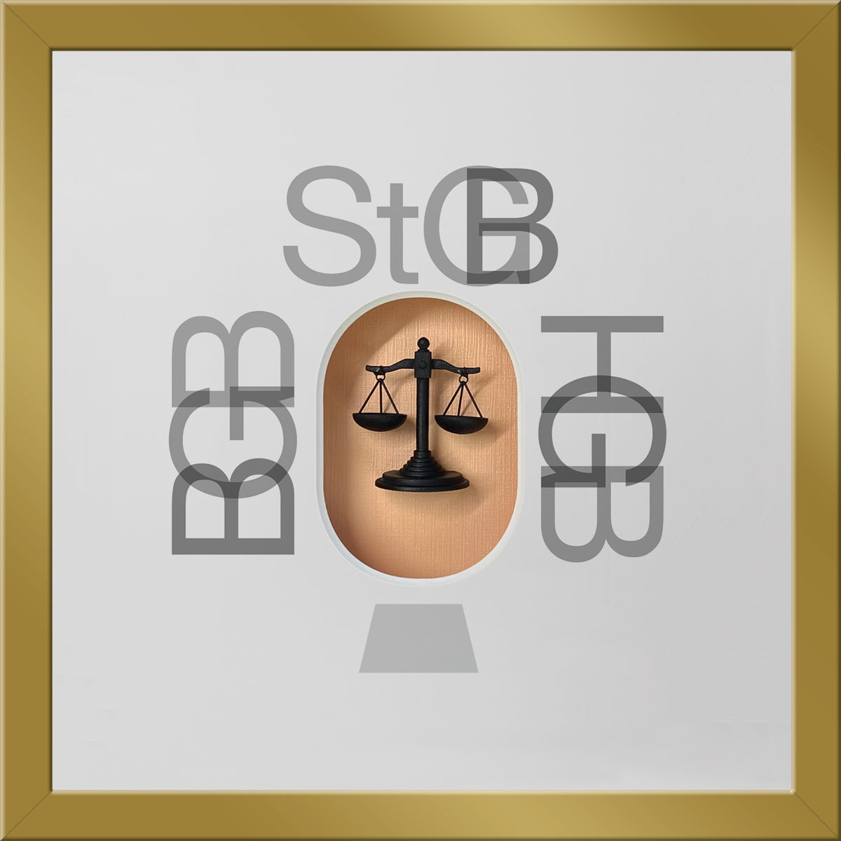 Geschenk 3D-Objektbild 'Der Jurist', Rahmen Gold