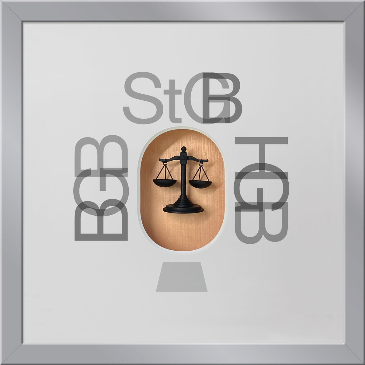 Geschenk 3D-Objektbild 'Der Jurist', Rahmen Silber