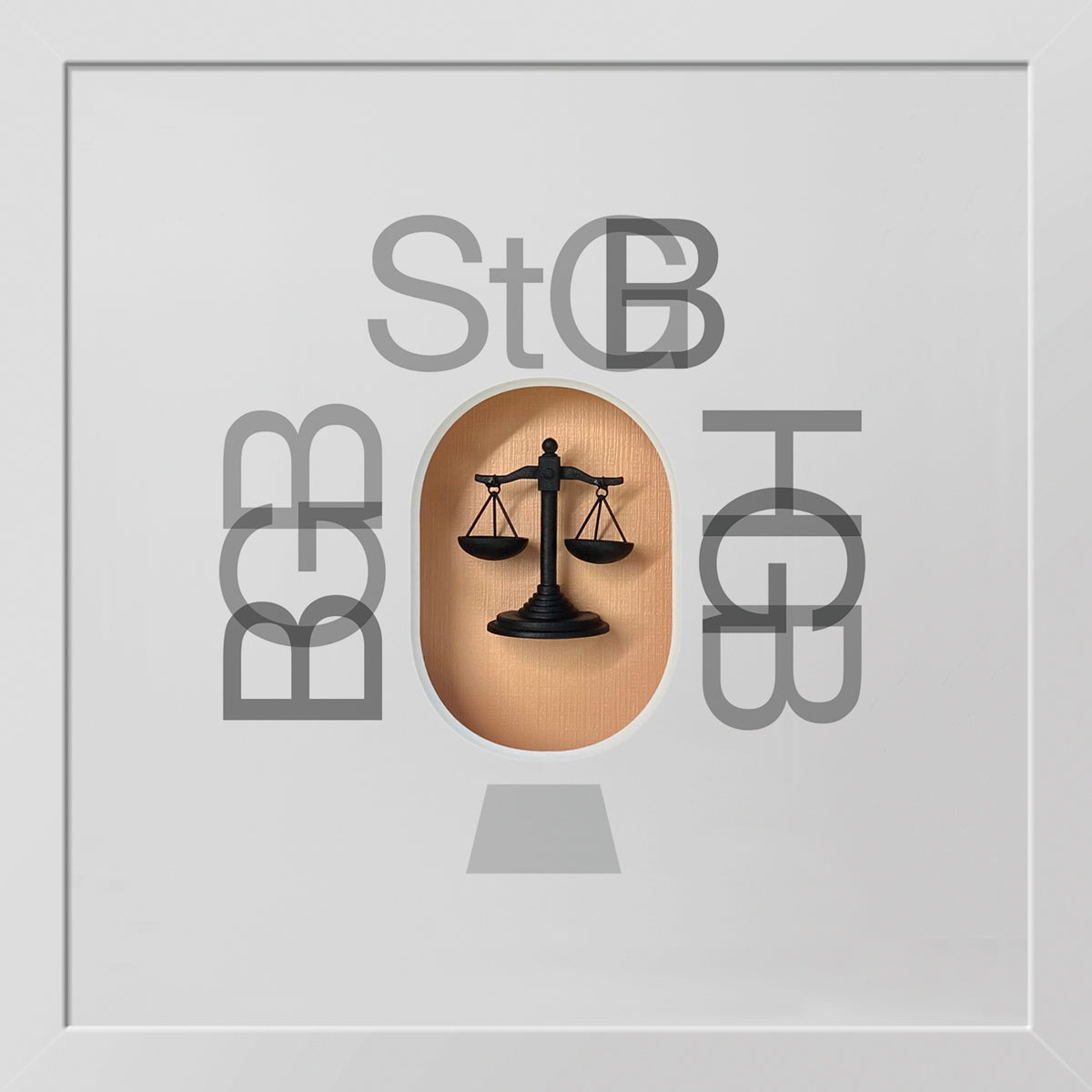 Geschenk 3D-Objektbild 'Der Jurist', Rahmen Weiß