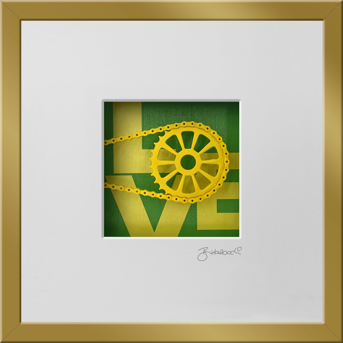 Geschenk 3D-Objektbild 'Love My Bicycle', Rahmen Gold
