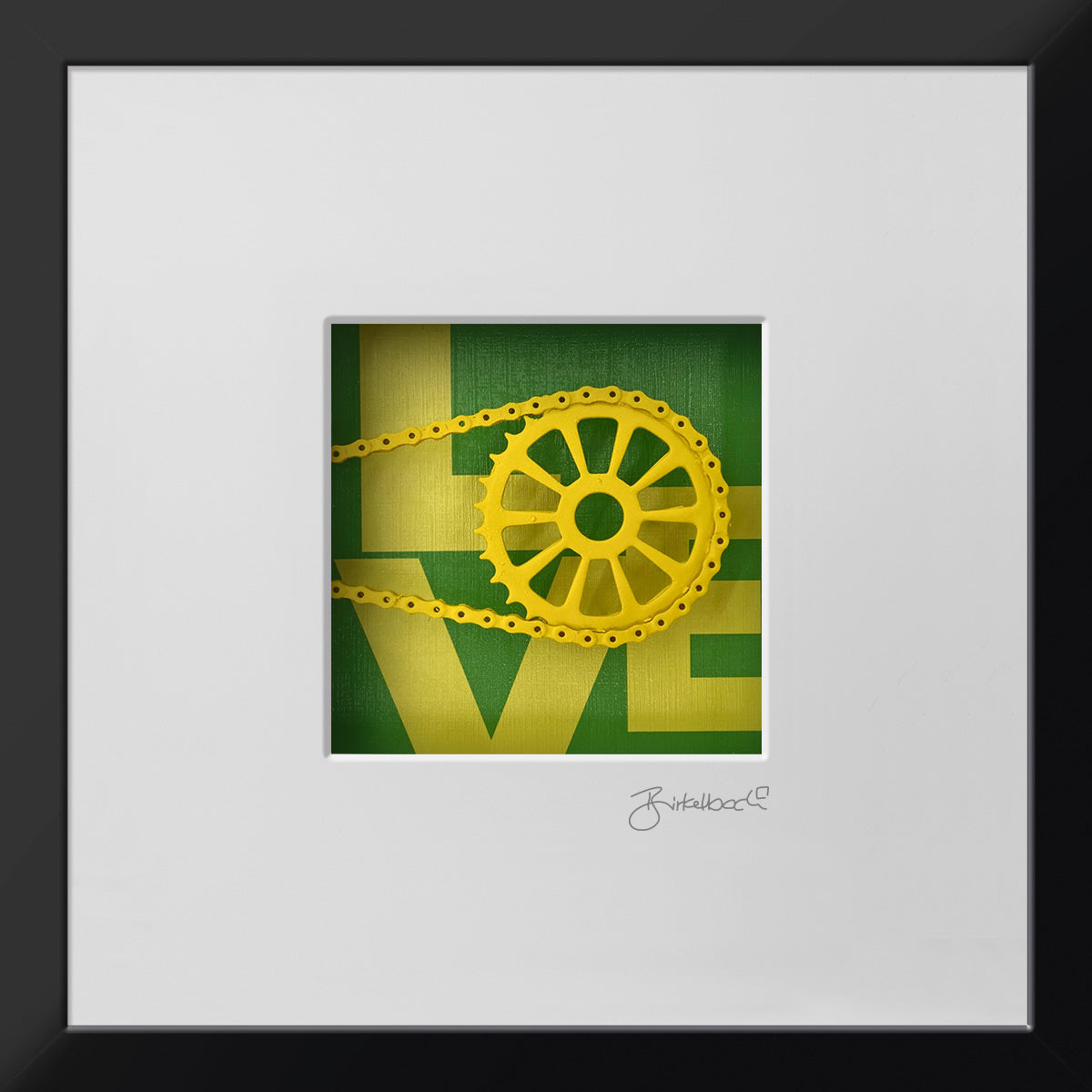Geschenk 3D-Objektbild 'Love My Bicycle', Rahmen Schwarz