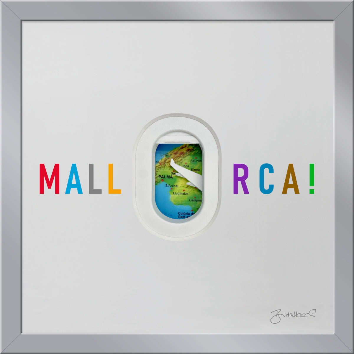 Geschenk 3D-Objektbild 'Mallorca', Rahmen Silber