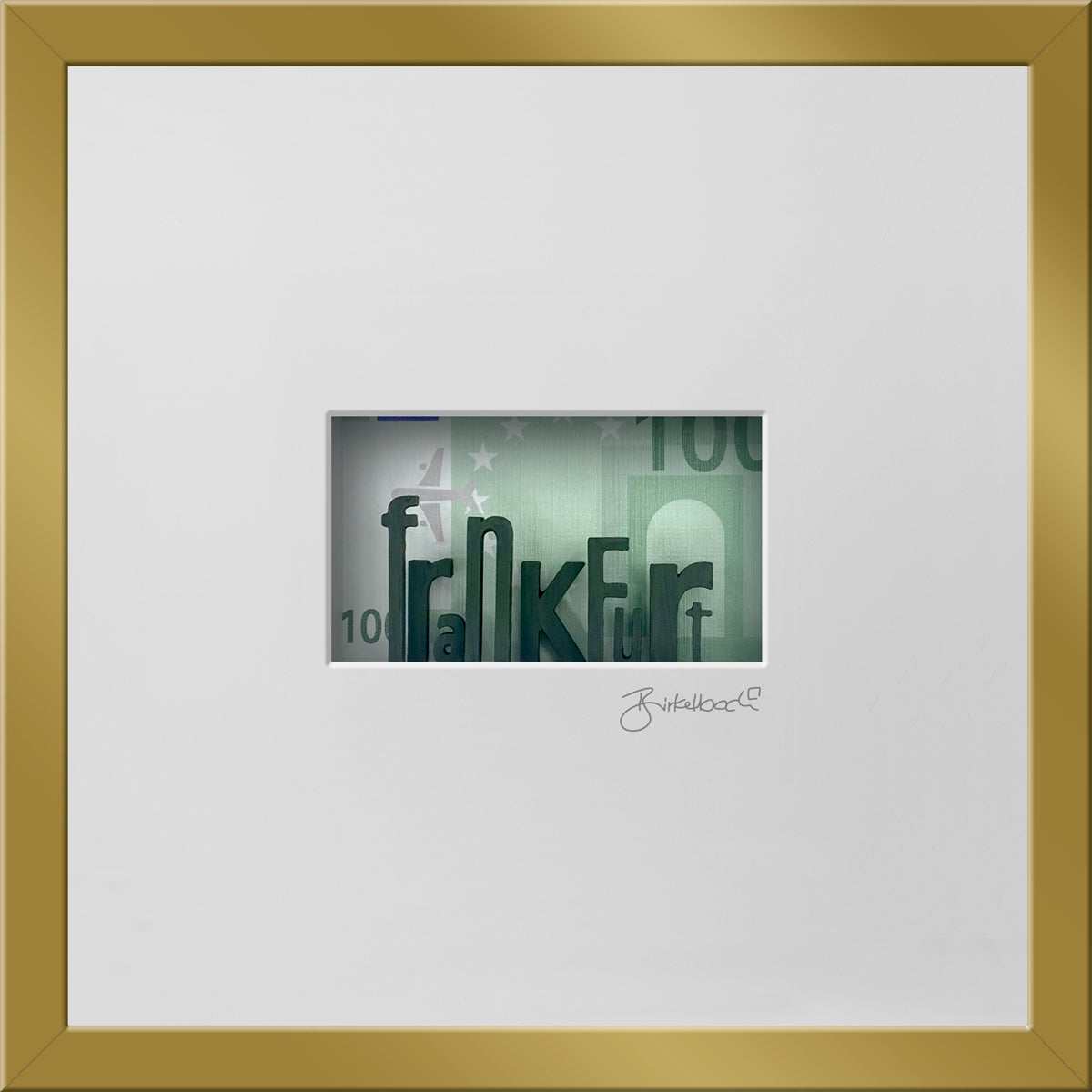 Geschenk 3D-Objektbild 'Frankfurt', Rahmen Gold
