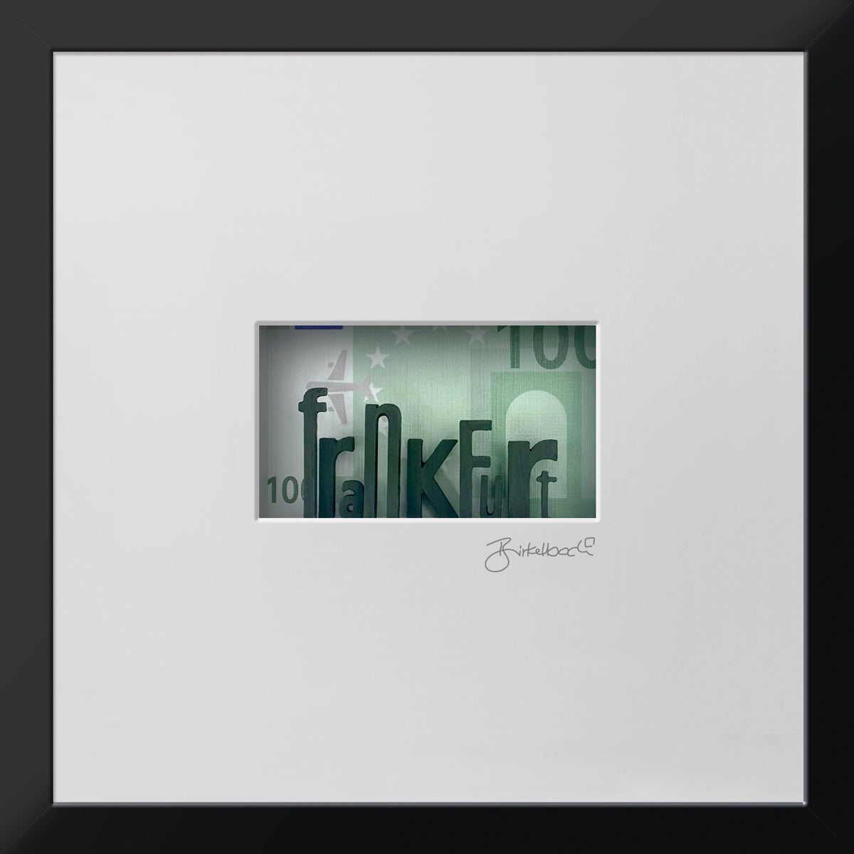 Geschenk 3D-Objektbild 'Frankfurt', Rahmen Schwarz