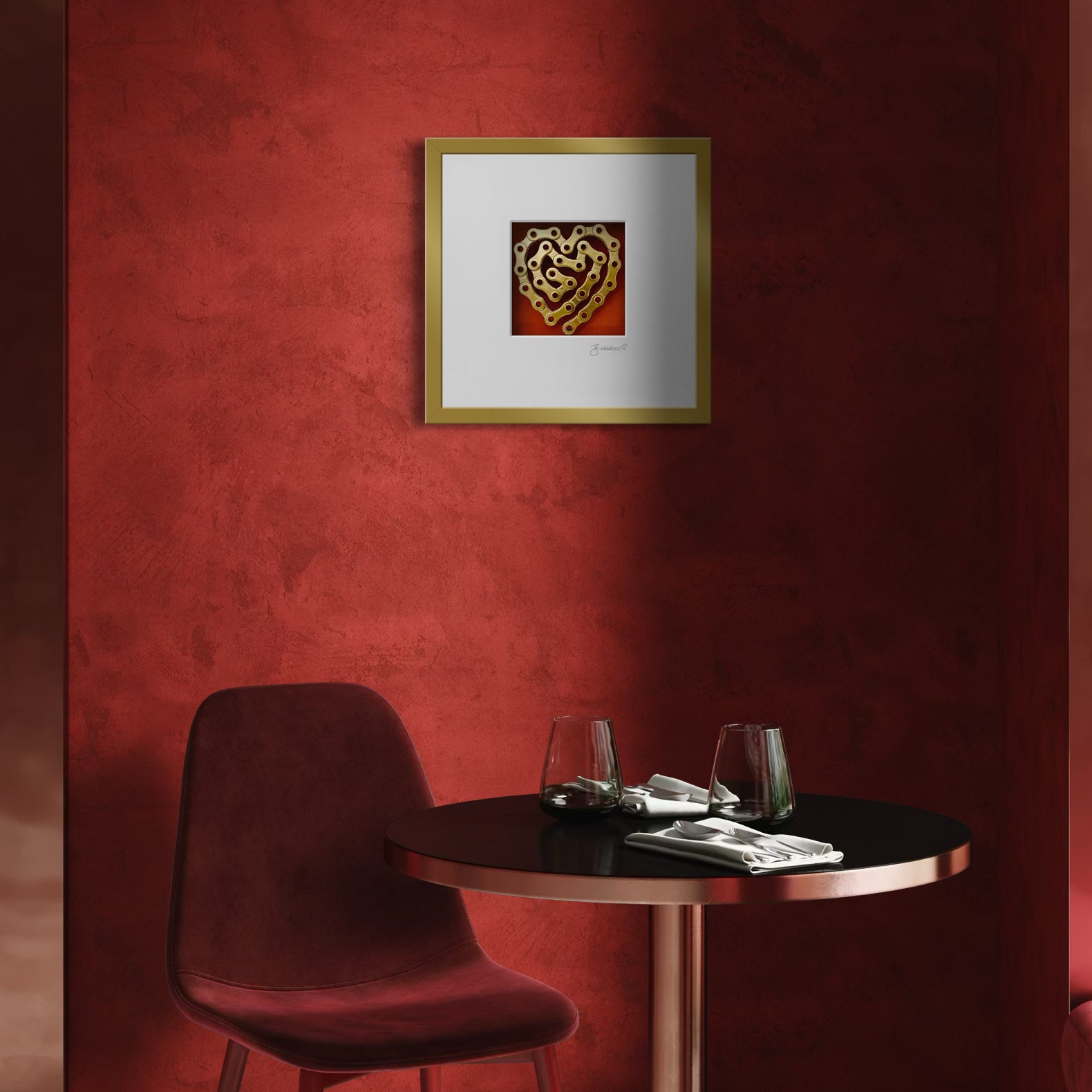 Ein Herz für Radfahrer - Die Fahrradkette als 3D-Objektkunst