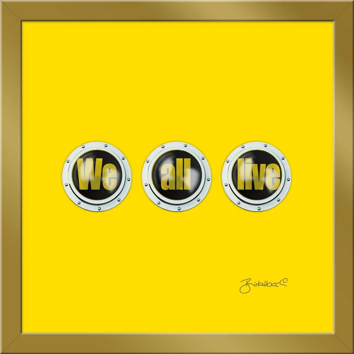 Geschenk 3D-Objektbild 'We All Live', Rahmen Gold