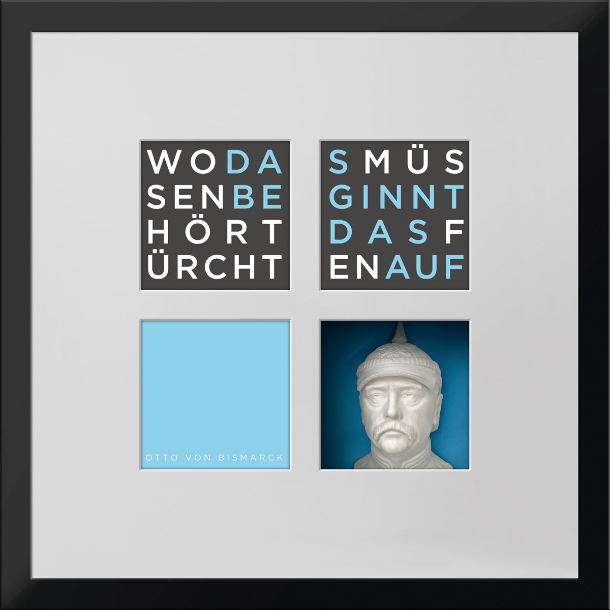 Geschenk 3D-Objektbild 'Otto von Bismarck', Rahmen Schwarz