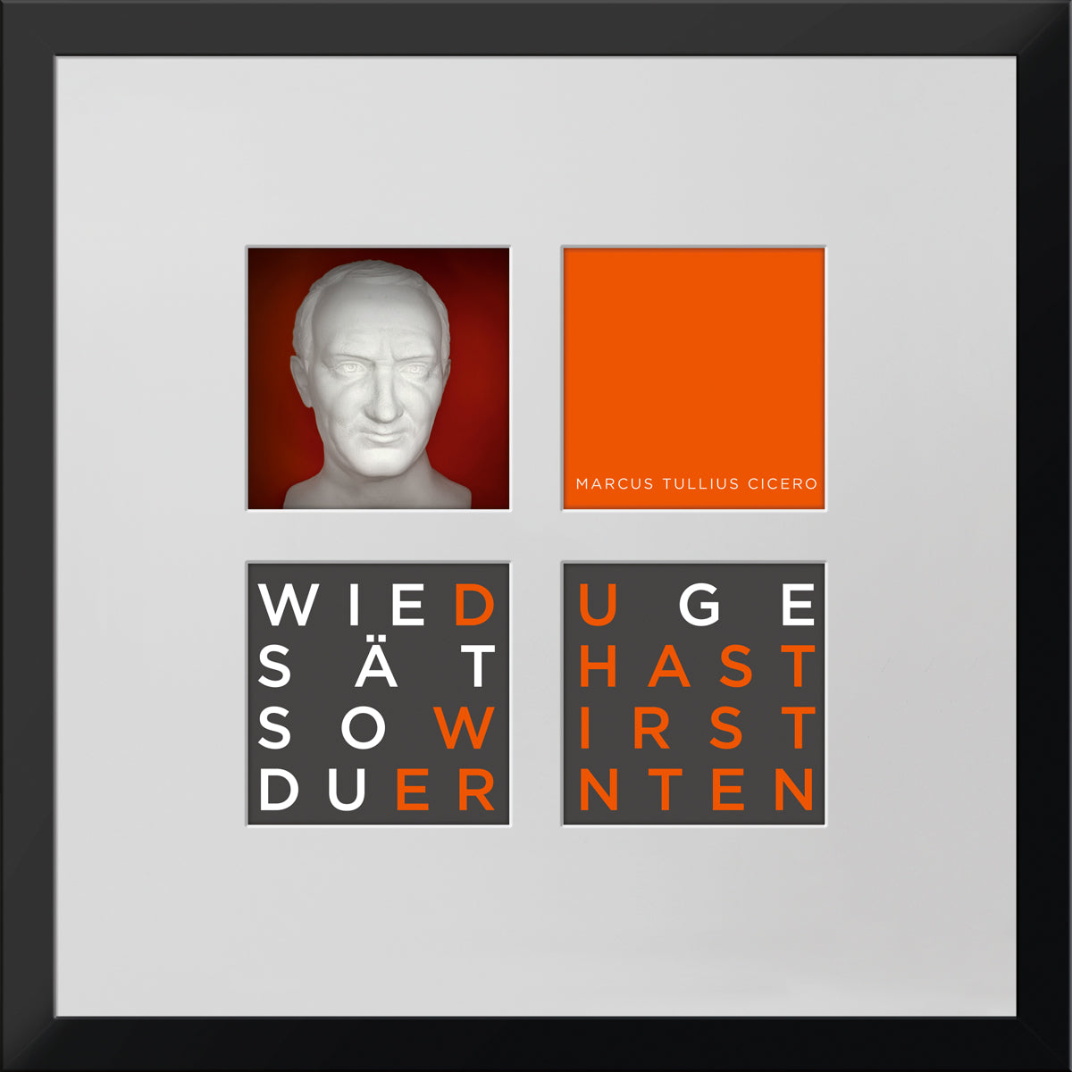 Geschenk 3D-Objektbild 'Cicero', Rahmen Schwarz