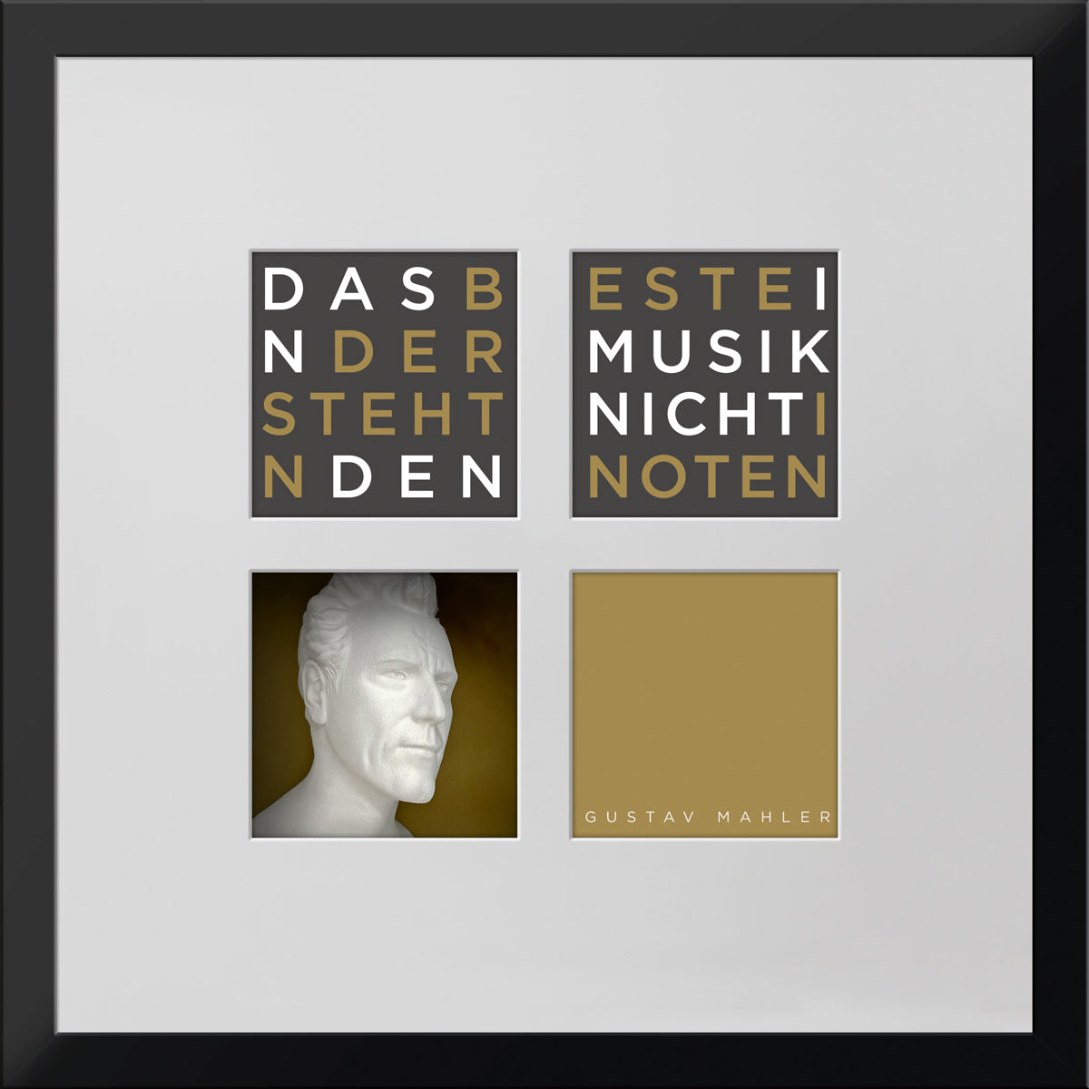 Geschenk 3D-Objektbild 'Gustav Mahler', Rahmen Schwarz