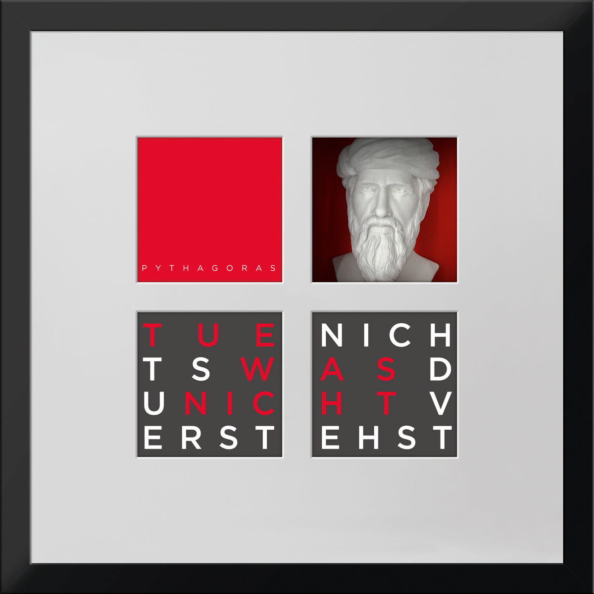 Geschenk 3D-Objektbild 'Pythagoras', Rahmen Schwarz