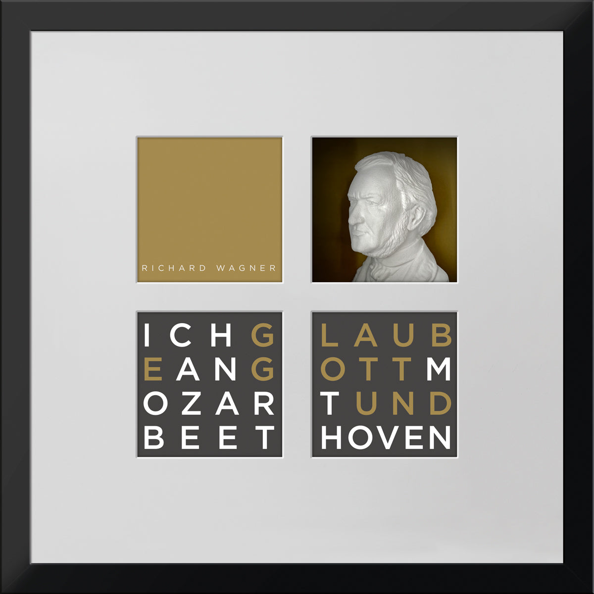 Geschenk 3D-Objektbild 'Richard Wagner', Rahmen Schwarz