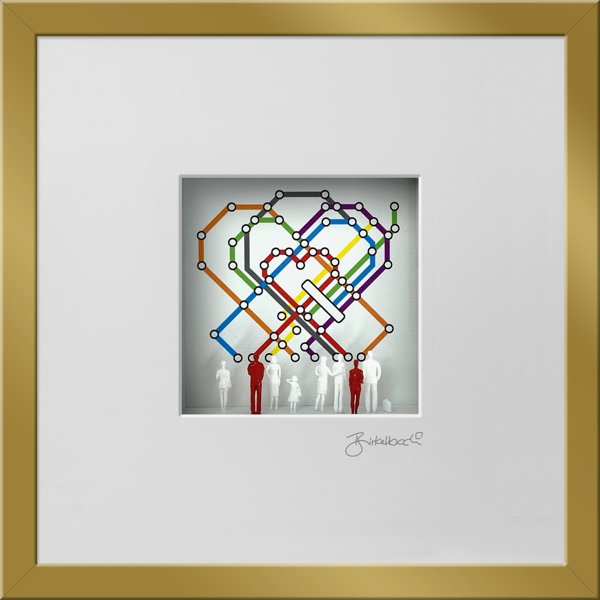 Geschenk 3D-Objektbild 'Begegnungen', Rahmen Gold