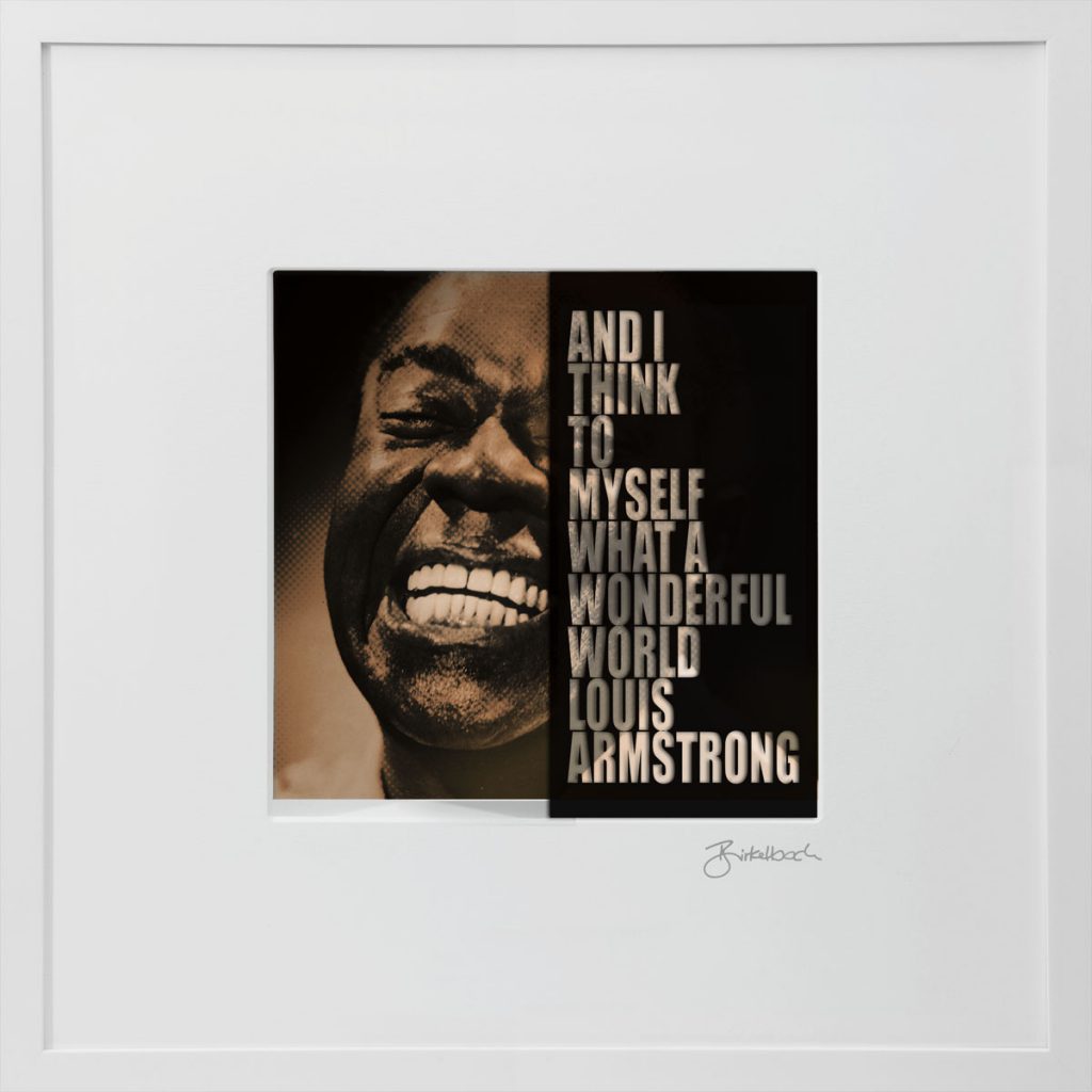 Geschenk 3D-Objektbild 'Louis Armstrong', Rahmen Weiß