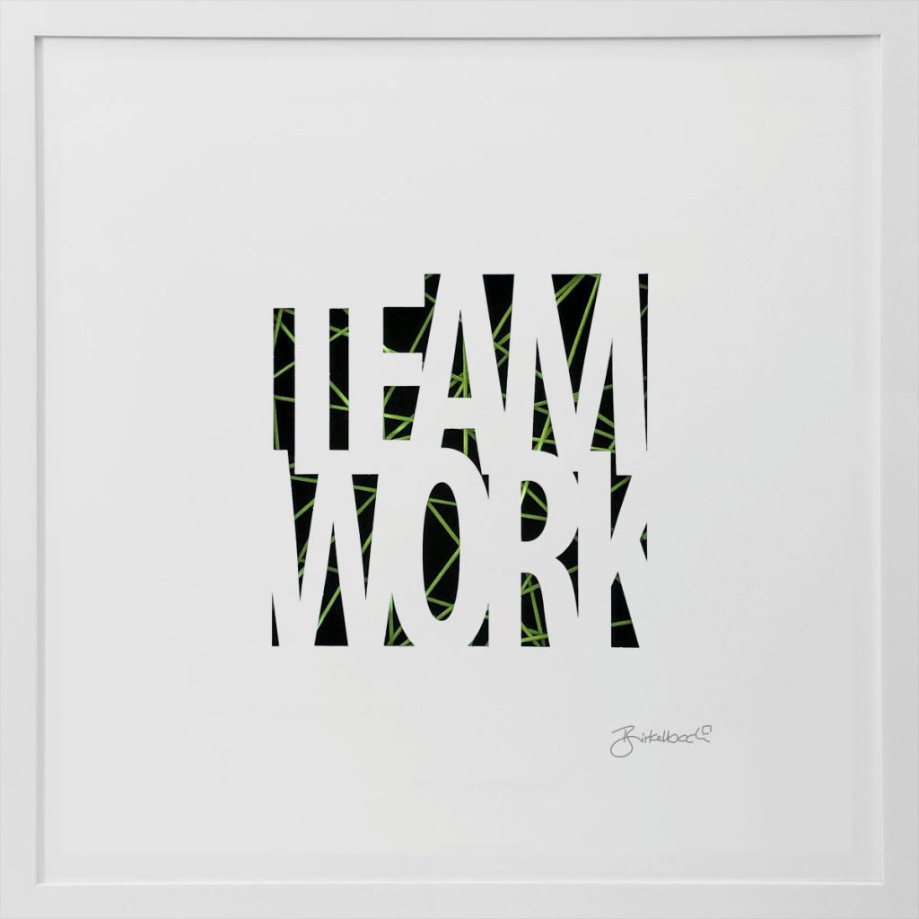Geschenk 3D-Objektbild 'Team Work', Rahmen Weiß