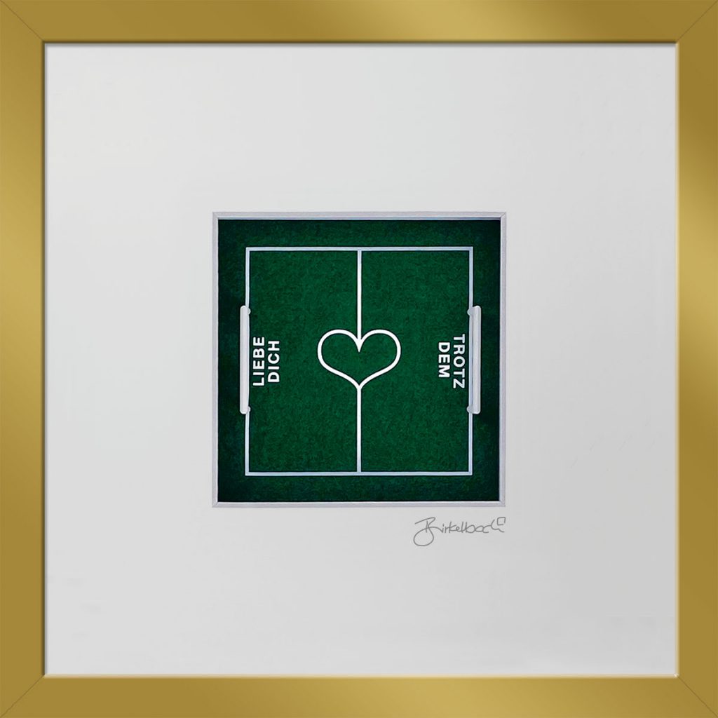 Geschenk 3D-Objektbild 'Fußball-Liebe', Rahmen Gold