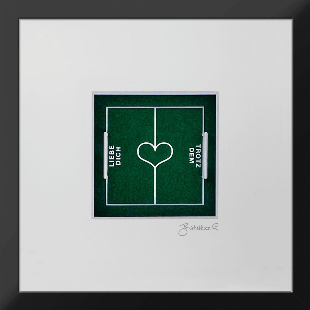 Geschenk 3D-Objektbild 'Fußball-Liebe', Rahmen Schwarz