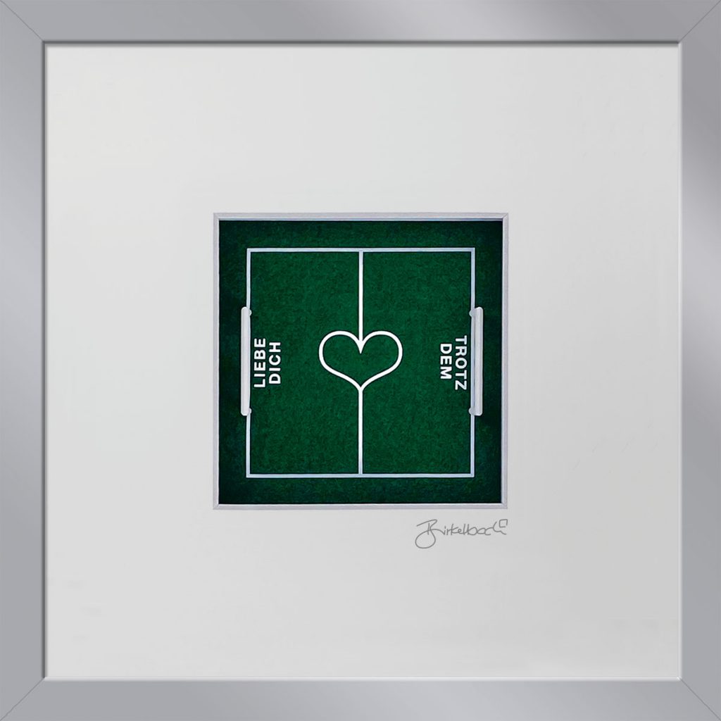 Geschenk 3D-Objektbild 'Fußball-Liebe', Rahmen Silber